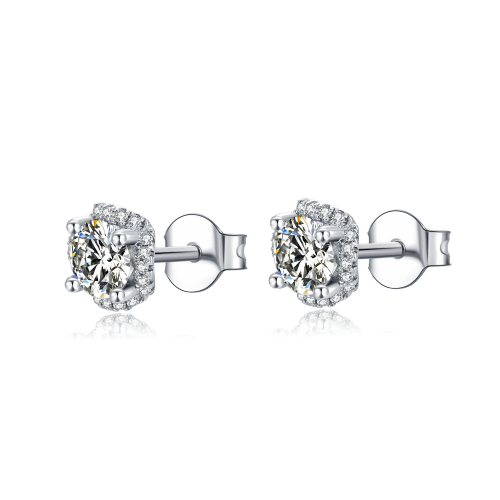 Baroque Luxury  925 Sterling Silver Moissanite Women Engagement Diamond Prongs Gemstones Wedding Party Women Stud Earrings